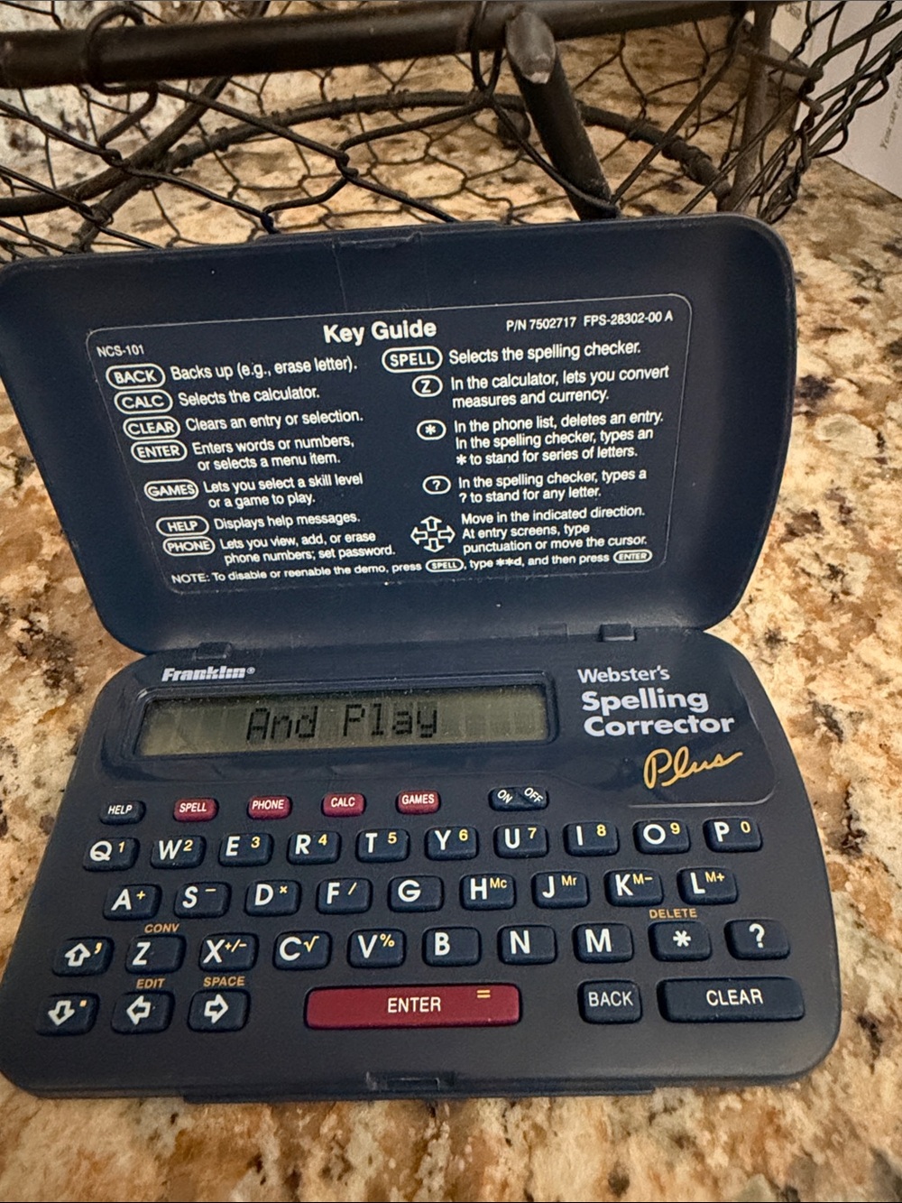 Franklin Webster's Spelling Corrector Plus Electronic Dictionary - Navy Blue